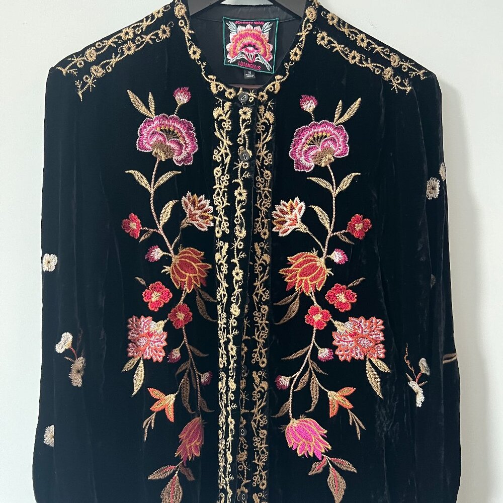 Jonny Was | Velvet Blouse | XS